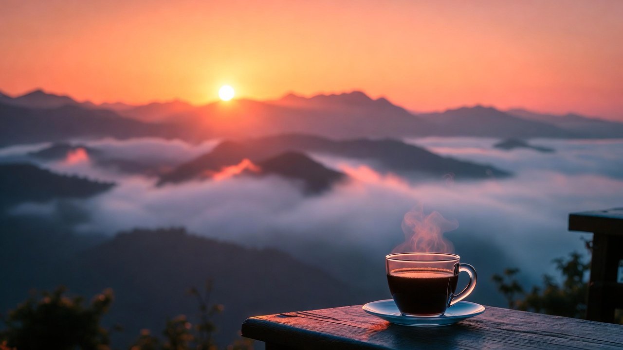 good morning wishes with sunrise background