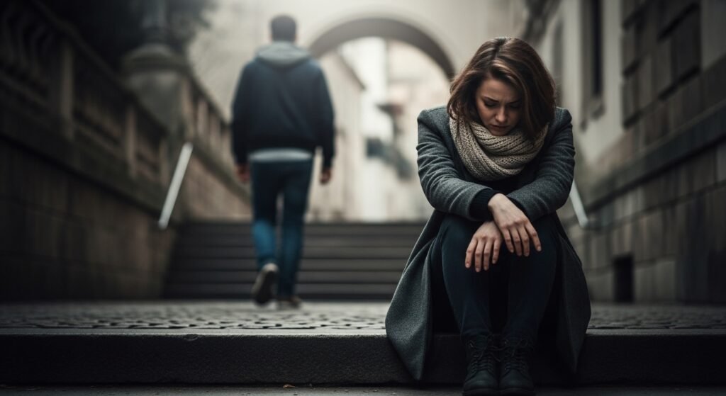 Woman feeling unsupported and emotionally alone in relationship